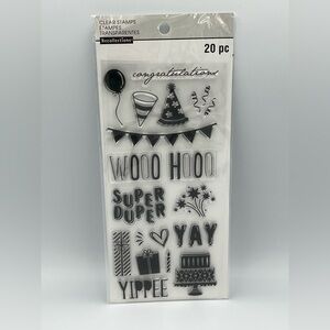 Recollections - Clear Stamp Set - 20 pieces - Birthday Theme - New